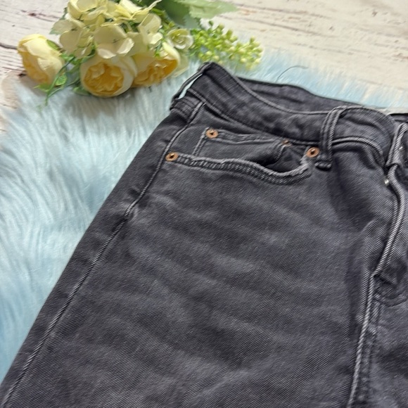 Zara The Skinny Distressed Hem Jeans in Pearl Black sz 6 - Picture 4 of 10